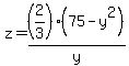 z=%282%2F3%29%2875-y%5E2%29%2Fy