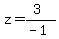 z=%283%29%2F%28-1%29