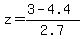 z=%283-4.4%29%2F2.7