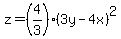 z=%284%2F3%29%283y-4x%29%5E2
