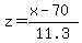 z=%28x-70%29%2F11.3%29