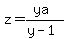 z=%28ya%29%2F%28y-1%29