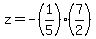 z=-%281%2F5%29%287%2F2%29