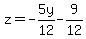 z=-5y%2F12-9%2F12