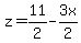 z=11%2F2-3x%2F2