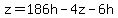 z=186h-4z-6h