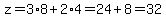 z=3%2A8%2B2%2A4=24%2B8=32