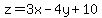 z=3x-4y%2B10