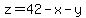 z=42-x-y
