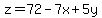z=72-7x%2B5y