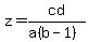 z=cd%2F%28a%28b-1%29%29