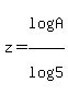 z=log%28A%29%2Flog%285%29