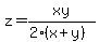 z=xy%2F%282%28x%2By%29%29