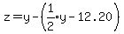 z=y-%28expr%281%2F2%29y-12.20%29