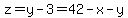 z=y-3=42-x-y