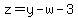 z=y-w-3