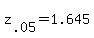 z%5B.05%5D+=+1.645+
