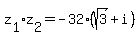 z%5B1%5D+%2Az%5B2%5D+=++-32%28sqrt%283%29%2Bi%29