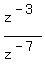 z%5E%28-3%29%2Fz%5E%28-7%29
