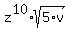 z%5E10%2Asqrt%285%2Av%29