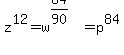 z%5E12=w%5E%2884%2F90%29=p%5E84