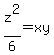 z%5E2%2F6=xy