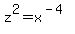 z%5E2=x%5E%28-4%29