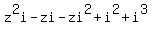 z%5E2i+-+zi+-+zi%5E2+%2B+i%5E2+%2B+i%5E3