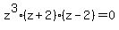 z%5E3%28z%2B2%29%28z-2%29+=+0