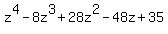 z%5E4+-+8z%5E3+%2B+28z%5E2+-+48z+%2B+35