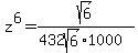 z%5E6=sqrt%286%29%2F%28432sqrt%286%29+%2A1000%29