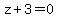 z+%2B+3+=+0+