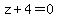 z+%2B+4+=+0