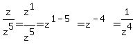z+%2F+z%5E5+=+z%5E1+%2F+z%5E5+=+z%5E%281-5%29+=+z%5E%28-4%29+=+1%2Fz%5E4