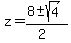 z+=+%288+%2B-+sqrt%28+4+%29%29%2F%282%29