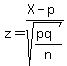 z+=+%28X+-+p%29%2Fsqrt%28%28pq%29%2Fn%29