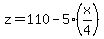 z+=+110-5%28x%2F4%29
