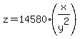 z+=+14580%28x%2Fy%5E2%29