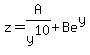 z+=+A%2Fy%5E10+%2B+B+e%5Ey
