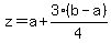 z+=+a%2B+3%2A%28b-a%29%2F4