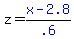 z+=+blue%28x+-+2.8%29%2Fblue%28.6%29