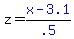 z+=+blue%28x+-+3.1%29%2Fblue%28.5%29
