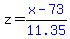 z+=+blue%28x+-+73%29%2Fblue%2811.35%29