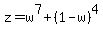 z+=+w%5E7+%2B+%281-w%29%5E4