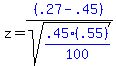 z+=blue+%28%28.27-.45%29%29%2Fsqrt%28blue%28.45%28.55%29%2F100%29%29