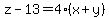 z-13=4%28x%2By%29