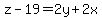 z-19=2y%2B2x