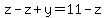 z-z%2By=11-z