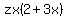 zx%282%2B3x%29