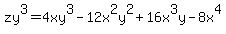 zy%5E3=4xy%5E3-12x%5E2y%5E2%2B16x%5E3y-8x%5E4